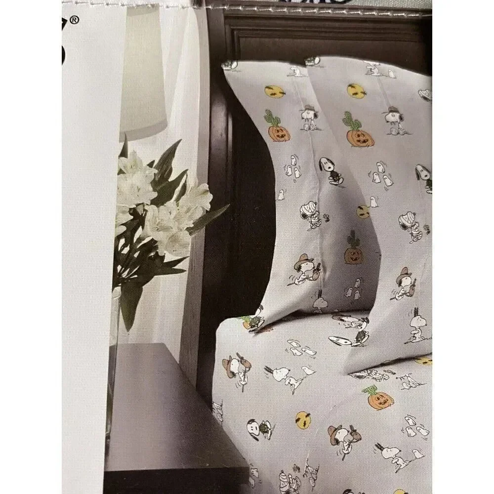 Peanuts Snoopy Halloween TWIN‎ Sheet Set Pumpkin Cactus Cowboy Pumpkin NEW